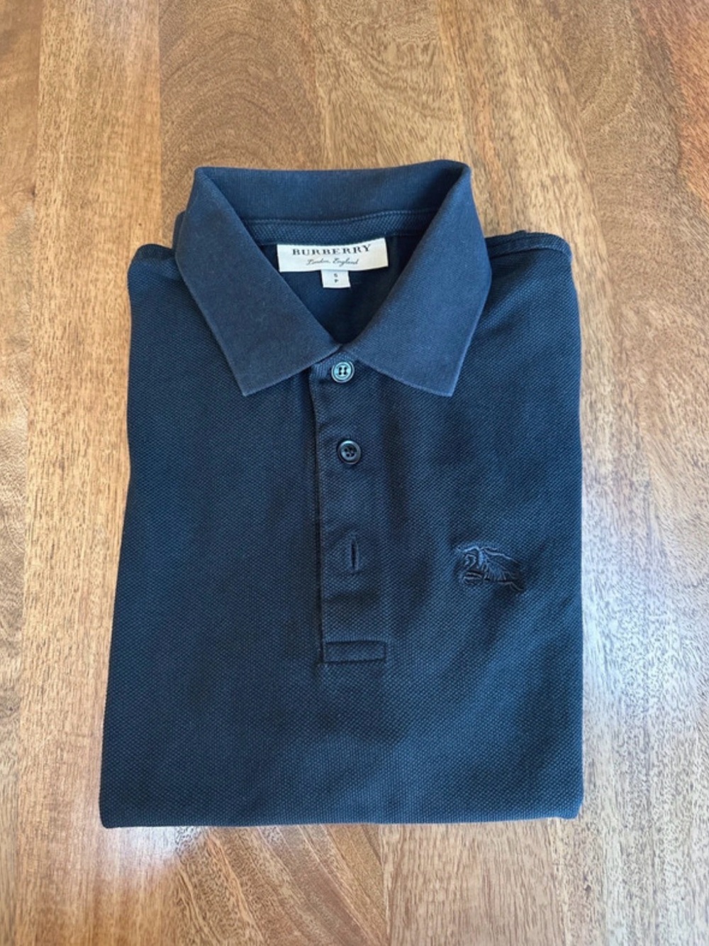 Burberry Men's Black Polo with Embroidered Logo